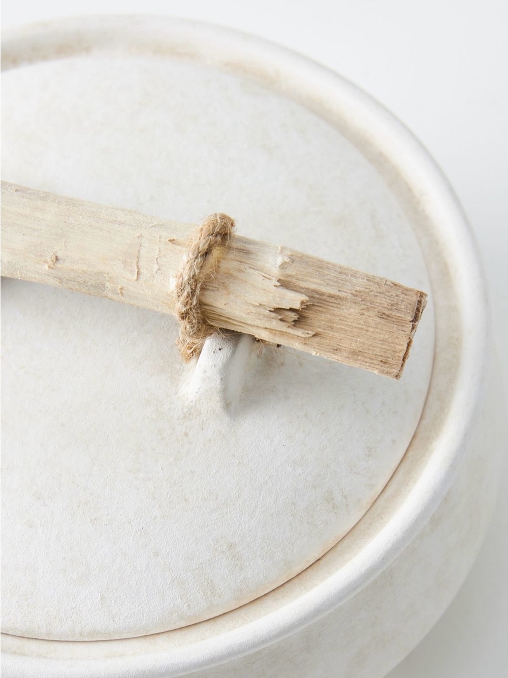 Anthropologie White Stoneware Lidded Decorative Jar - Picture 7 of 8